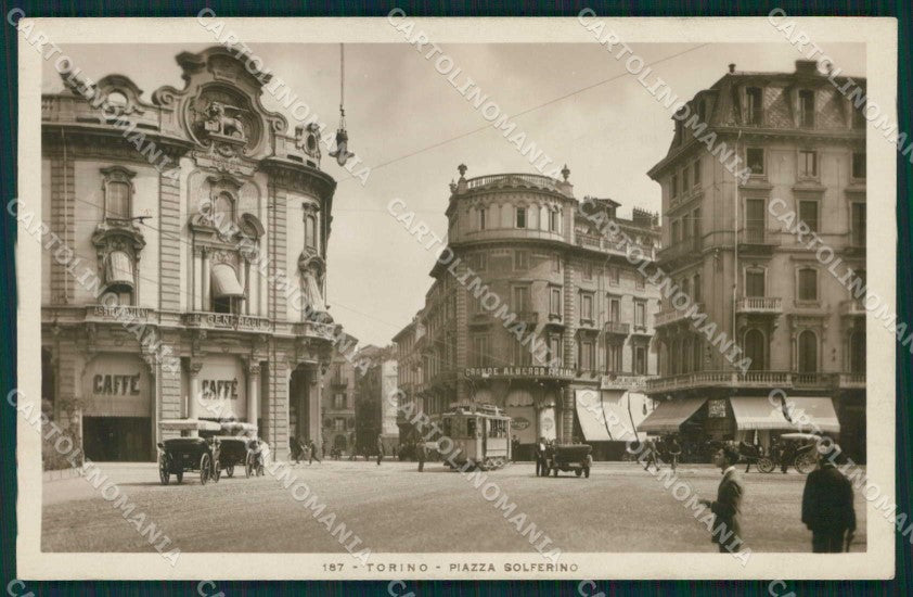 Torino Città Piazza Solferino Tram Foto cartolina MZ7666 – fronte
