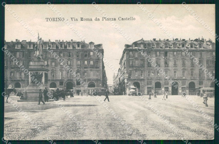 Torino Città Via Roma da Piazza Castello Tram cartolina MZ7677 – fronte