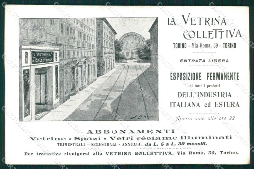 Torino Città Via Roma La Vetrina Collettiva Pubblicitaria cartolina MZ7688 – fronte