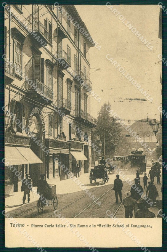 Torino Città Via Roma Tram Berlitz School of Languages cartolina MZ7689 – fronte