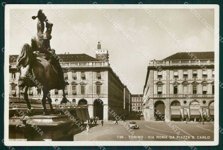 Torino Città Via Roma da Piazza San Carlo Foto cartolina MZ7710 – fronte