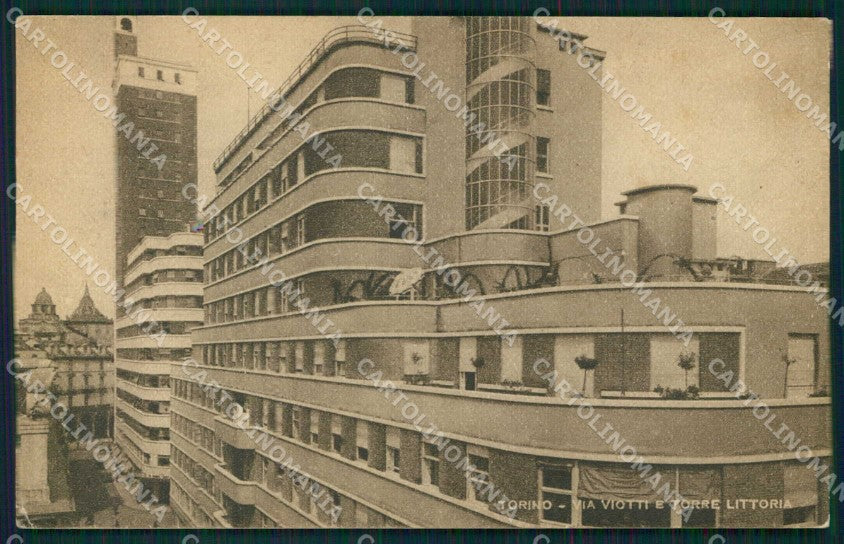 Torino Città Via Viotti Torre Littoria cartolina MZ7714 – fronte