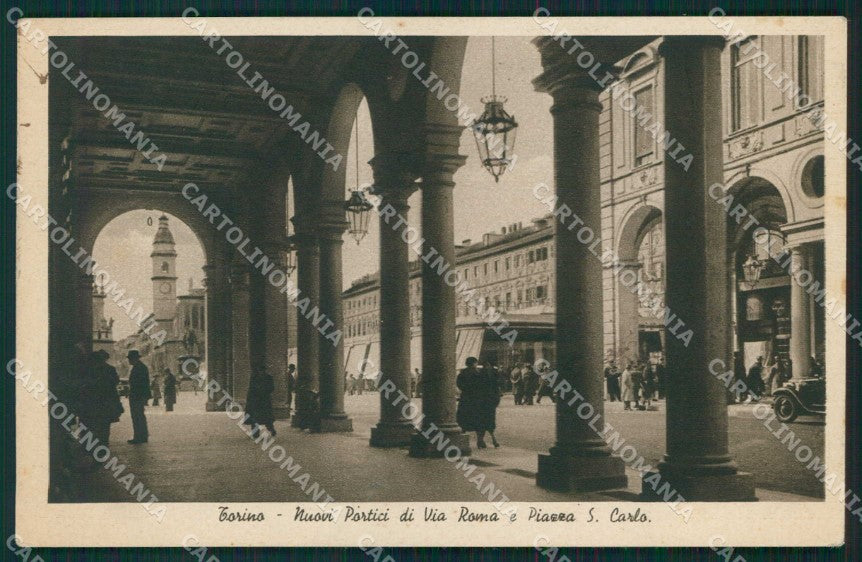 Torino Città Nuovi Portici Via Roma Piazza San Carlo cartolina MZ7716 – fronte