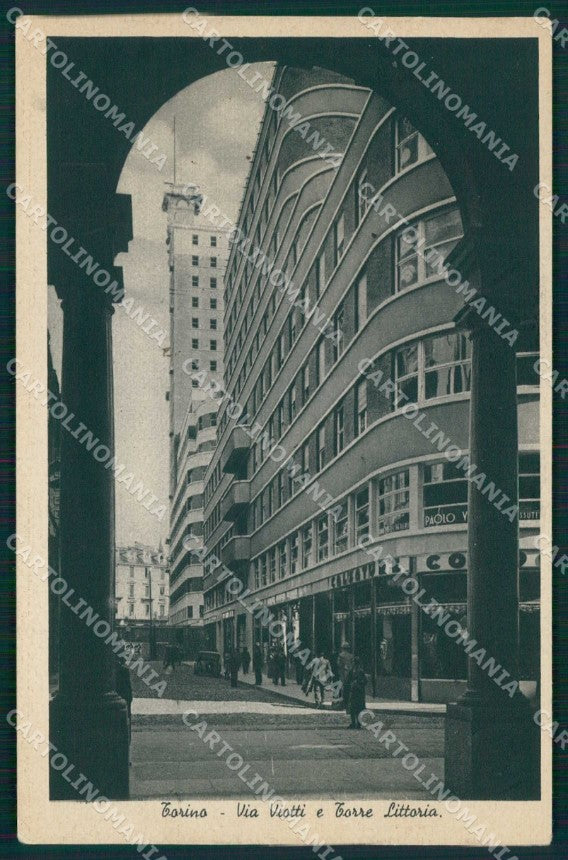 Torino Città Via Viotti Torre Littoria cartolina MZ7722 – fronte