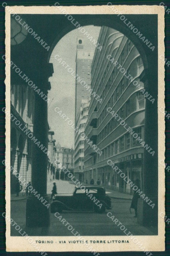 Torino Città Via Viotti Torre Littoria cartolina MZ7723 – fronte