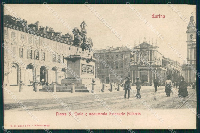 Torino Città Piazza San Carlo Modiano 6593 cartolina MZ7742 – fronte