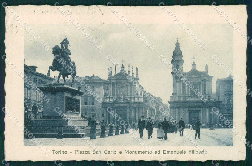 Torino Città Piazza San Carlo Monumento Emanuele Filiberto cartolina MZ7743 – fronte