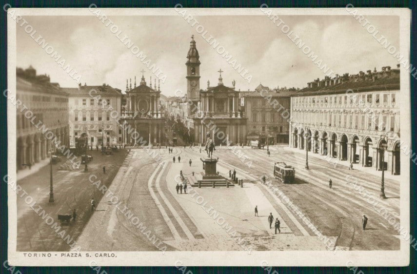 Torino Città Piazza San Carlo Tram Foto cartolina MZ7751 – fronte