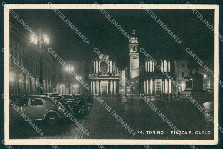 Torino Città Piazza San Carlo Notturno Foto cartolina MZ7755 – fronte