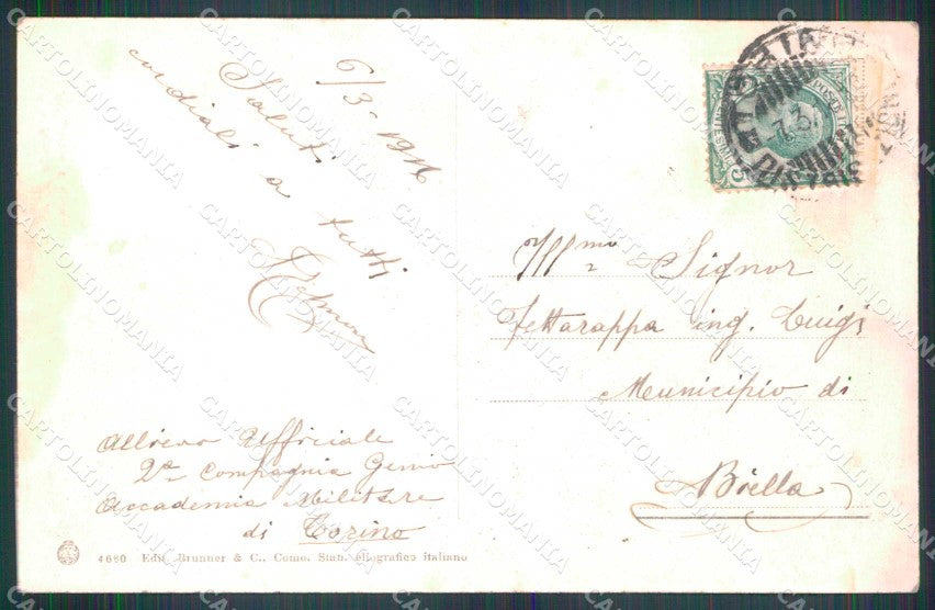 Torino Città Scuola Applicazione Artiglieria Brunner 4680 cartolina MZ7760 – retro