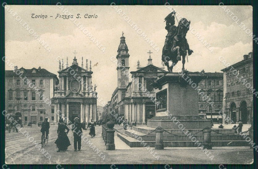 Torino Città Piazza San Carlo Monumento Emanuele Filiberto cartolina MZ7776 – fronte