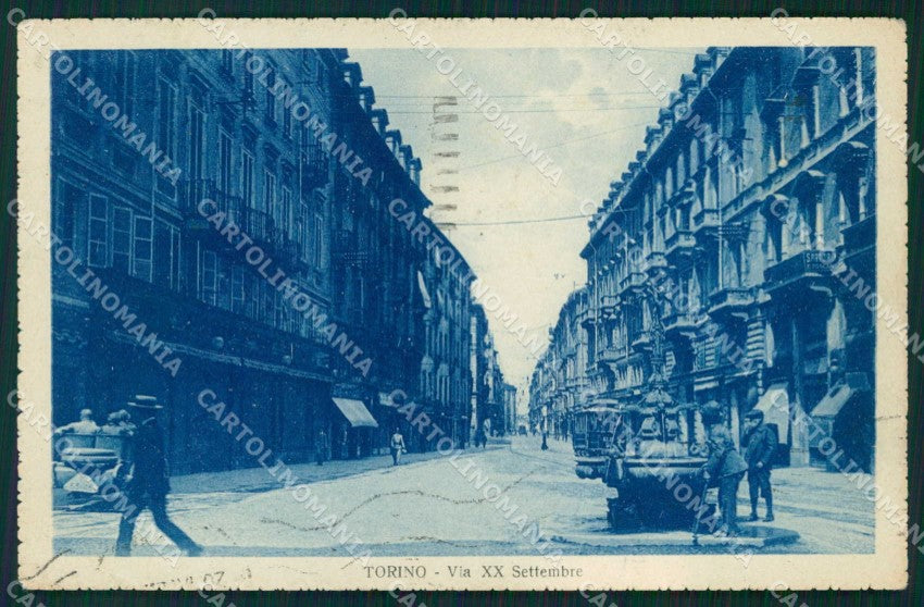 Torino Città Via XX Settembre Tram cartolina MZ7791 – fronte
