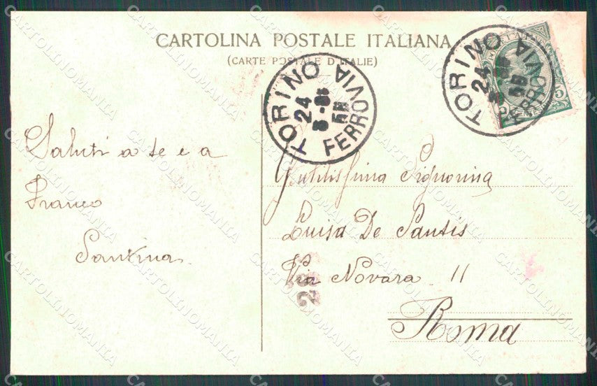 Torino Città Saluto da Via XX Settembre SCOLLATA cartolina MZ7792 – retro