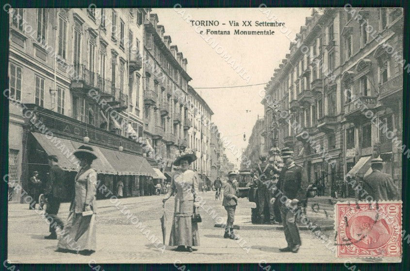 Torino Città Via XX Settembre Fontana Monumentale cartolina MZ7793 – fronte