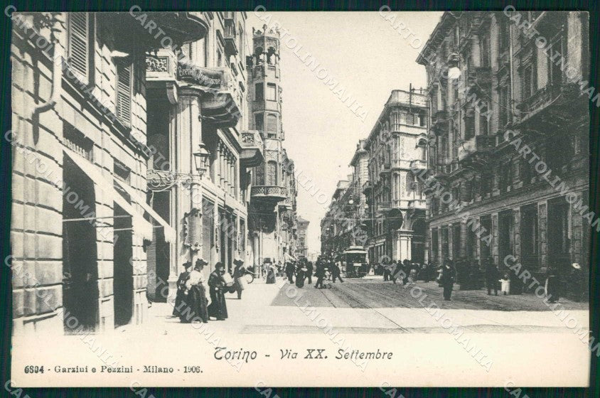 Torino Città Via XX Settembre Tram cartolina MZ7795 – fronte