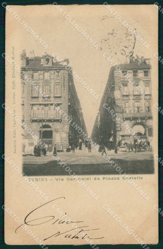 Torino Città Via Garibaldi da Piazza Castello cartolina MZ7811 – fronte