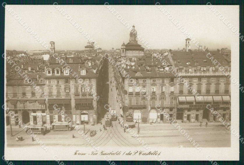 Torino Città Via Garibaldi da Piazza Castello Tram Foto cartolina MZ7822 – fronte