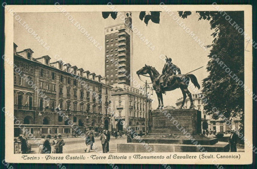Torino Città Piazza Castello Tram Torre Littoria cartolina MZ7834 – fronte