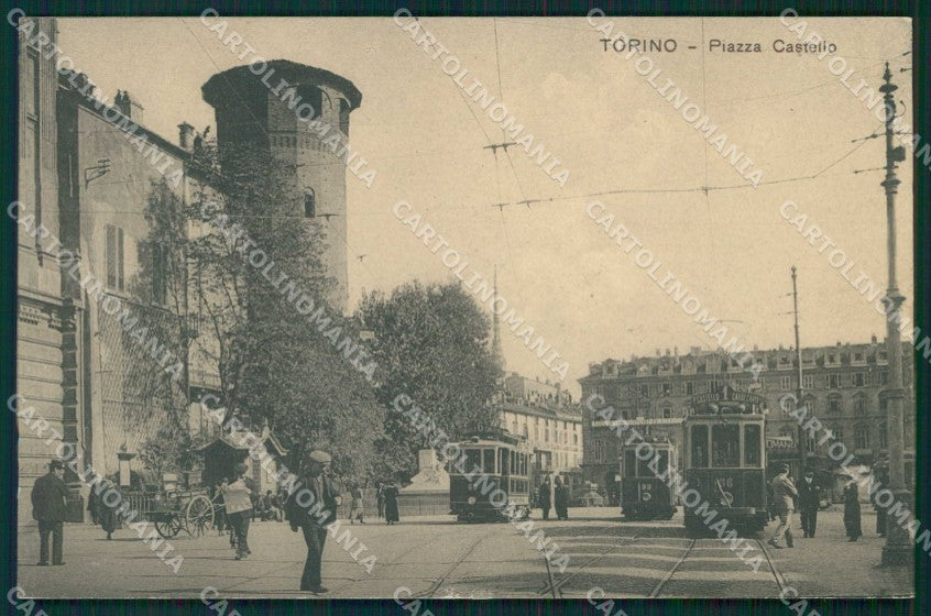 Torino Città Piazza Castello Tram cartolina MZ7844 – fronte
