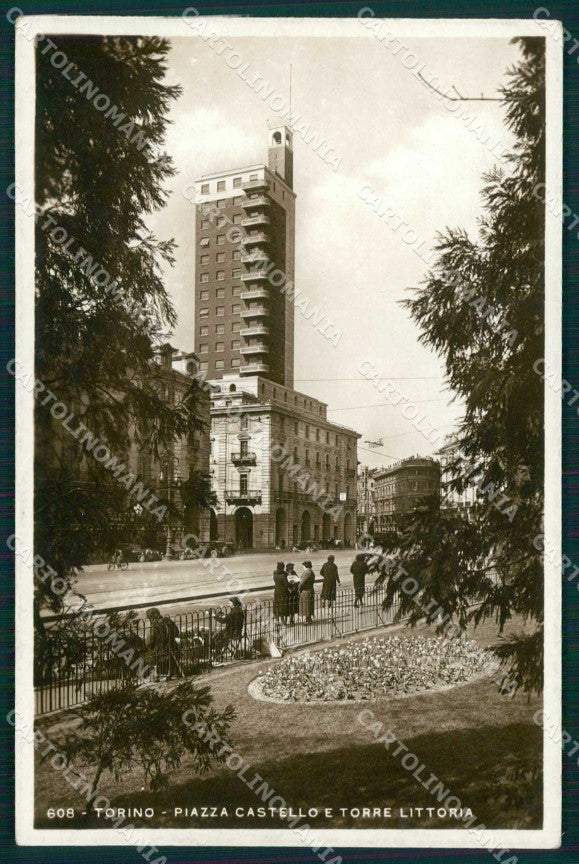 Torino Città Piazza Castello Torre Littoria Foto cartolina MZ7859 – fronte