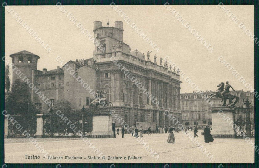 Torino Città Palazzo Madama Statue Castore Polluce Brunner 4639 cartolina MZ7868 – fronte