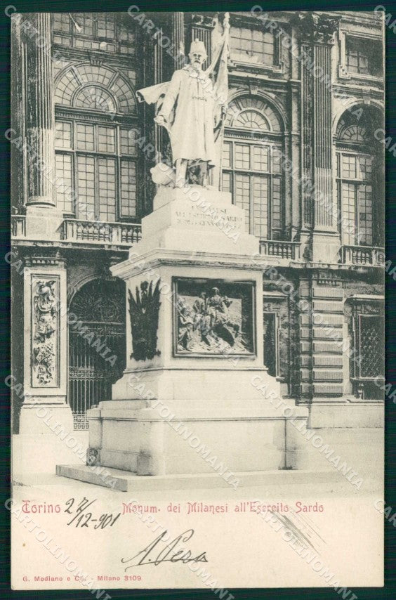 Torino Città Monumento Milanesi Esercito Sardo Modiano 3109 cartolina MZ7876 – fronte
