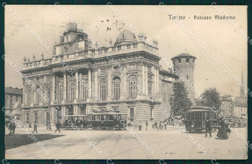 Torino Città Palazzo Madama Tram Tramway cartolina MZ7885 – fronte