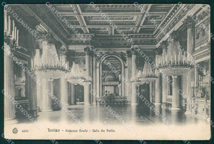Torino Città Palazzo Reale Sala Ballo Brunner 4681 PIEGHINA cartolina MZ7907 – fronte