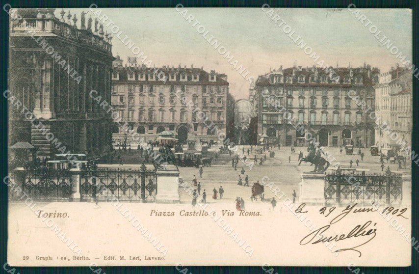 Torino Città Piazza Castello Tram Via Roma cartolina MZ7913 – fronte