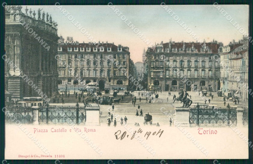 Torino Città Piazza Castello Tram Via Roma Stengel 11404 cartolina MZ7914 – fronte