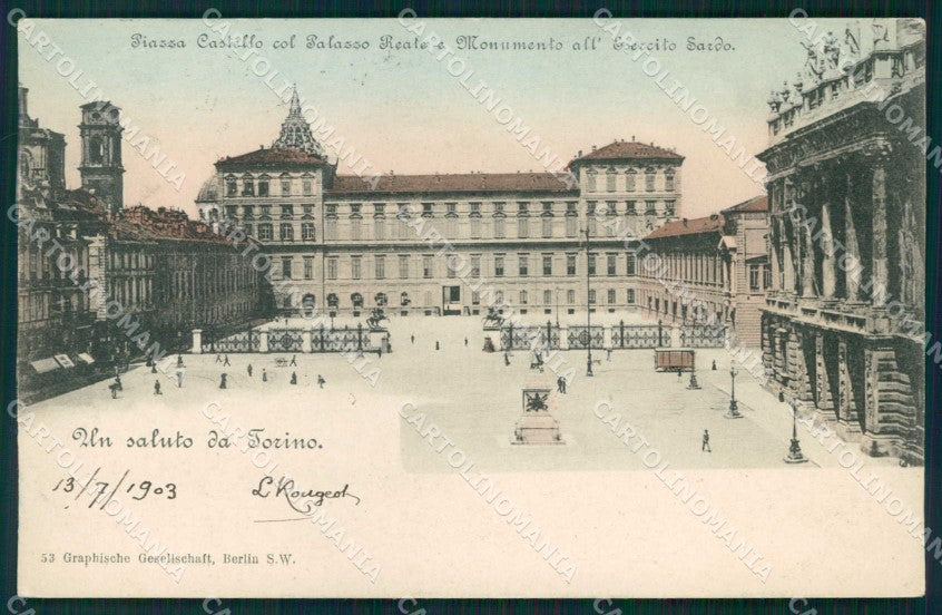 Torino Città Saluto da Piazza Castello Palazzo Reale cartolina MZ7934 – fronte