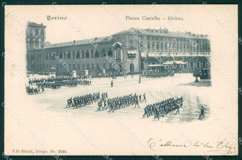 Torino Città Piazza Castello Rivista Kunzli 2444 TRACCE UMIDO cartolina MZ7942 – fronte