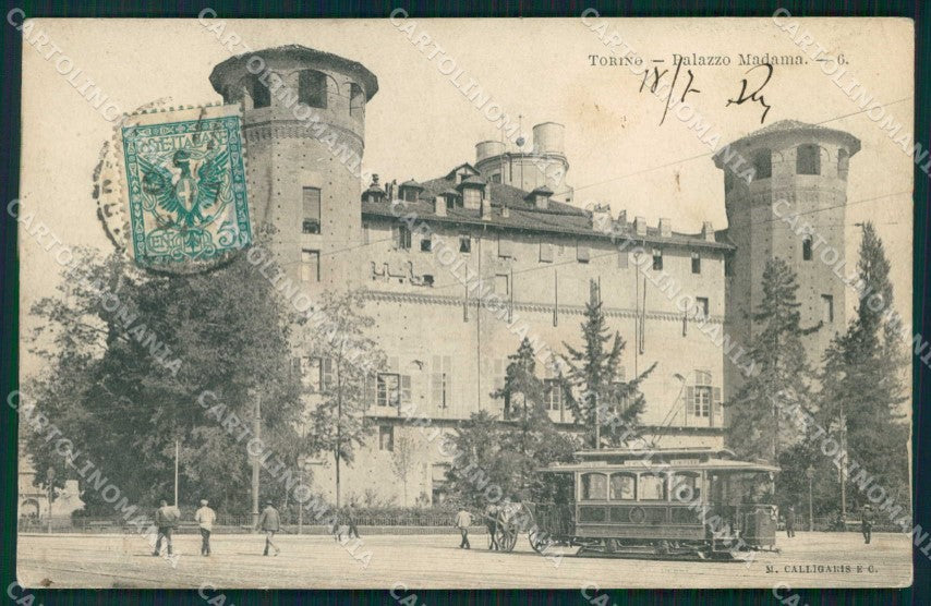 Torino Città Palazzo Madama Tramway Cavallo Calligaris cartolina MZ7954 – fronte