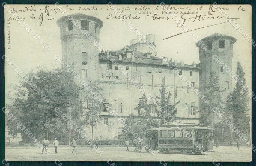 Torino Città Palazzo Madama Tramway Cavallo Calligaris cartolina MZ7955 – fronte