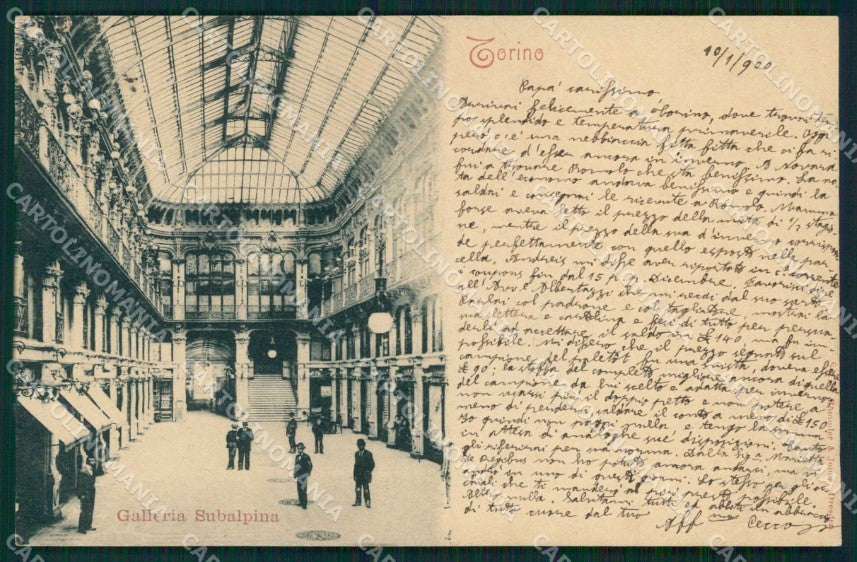 Torino Città Galleria Subalpina cartolina MZ7980 – fronte