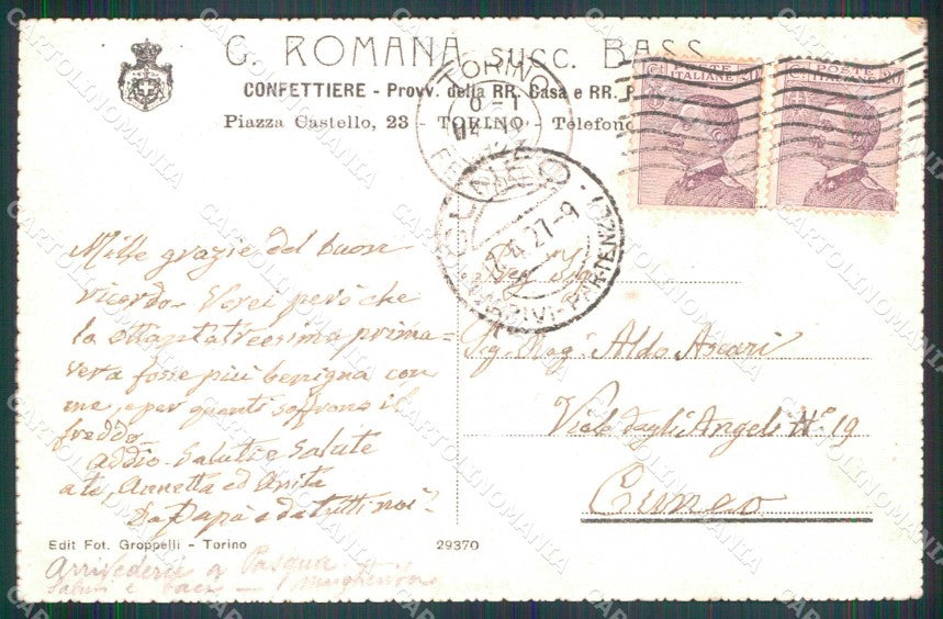 Torino Città Piazza Castello Confettiere cartolina MZ7981 – retro