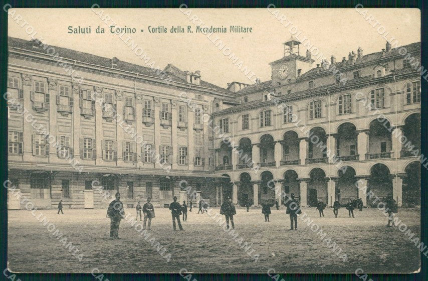 Torino Città Saluti da Cortile Accademia Militare PIEGHINA cartolina MZ7985 – fronte