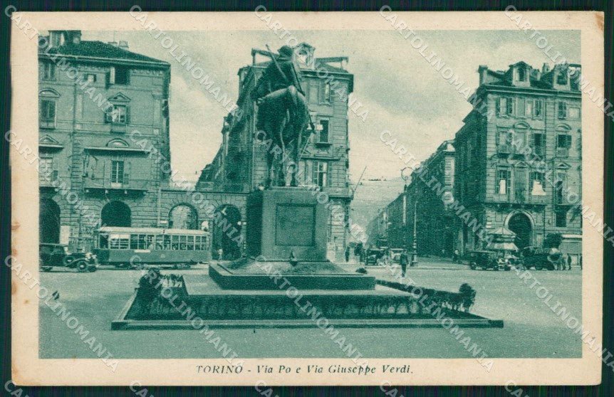 Torino Città Via Po Tram Via Giuseppe Verdi cartolina MZ7993 – fronte