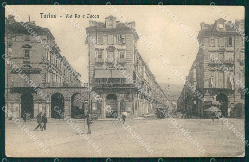 Torino Città Via Po Tram Via della Zecca cartolina MZ7997 – fronte
