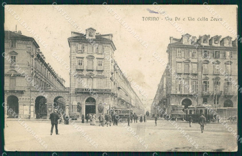 Torino Città Via Po Tram Via della Zecca cartolina MZ7998 – fronte