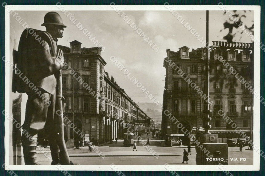 Torino Città Via Po Tram Foto cartolina MZ7999 – fronte