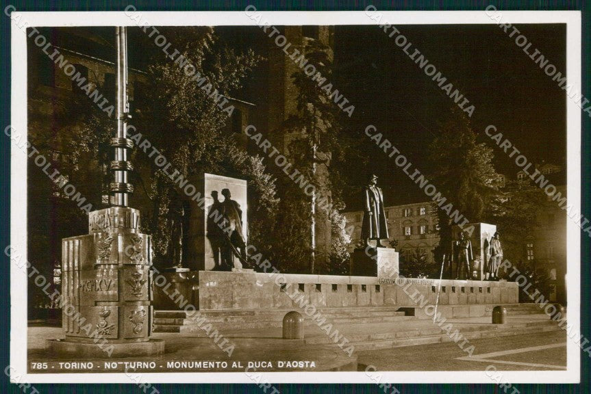 Torino Città Monumento Duca d'Aosta Notturno Foto cartolina MZ8001 – fronte