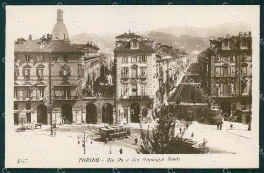 Torino Città Via Po Tram Via Giuseppe Verdi Foto cartolina MZ8002 – fronte