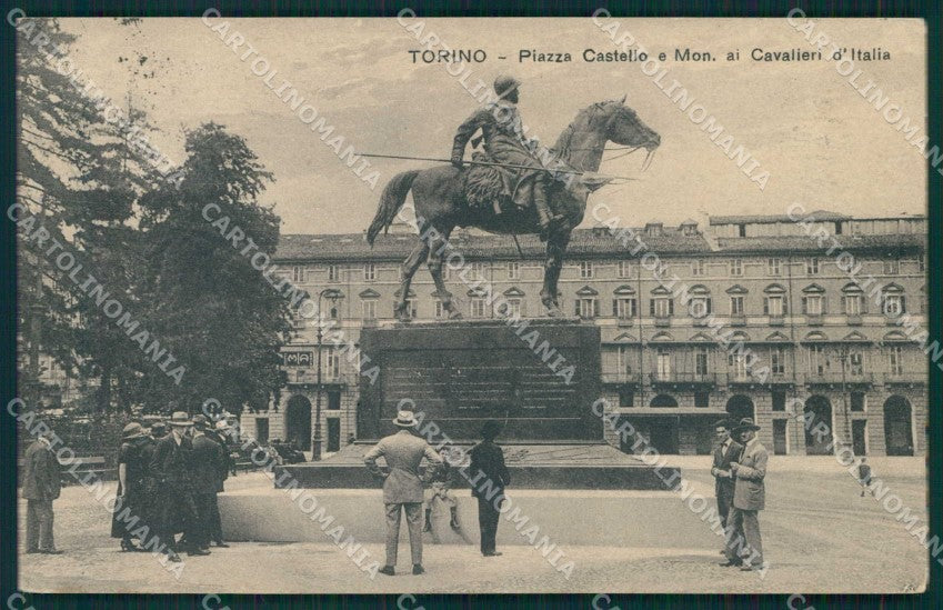 Torino Città Piazza Castello Monumento Cavalieri Italia cartolina MZ8010 – fronte