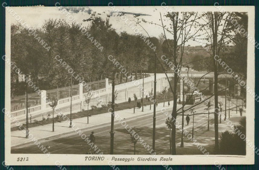 Torino Città Passaggio Giardino Reale Tram Foto cartolina MZ8053 – fronte