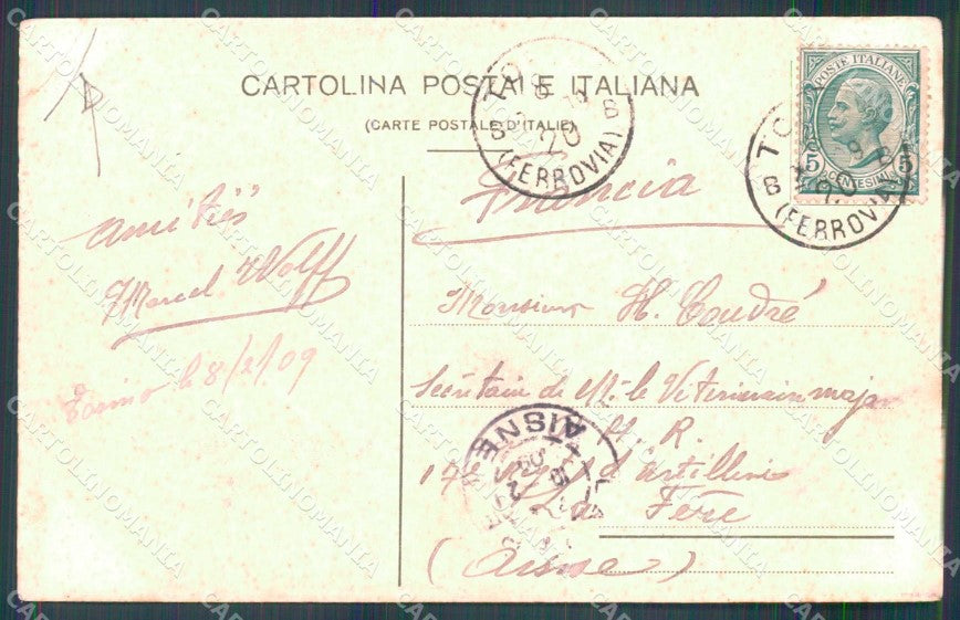 Torino Città Saluti da Torri Palatine PIEGHINA cartolina MZ8060 – retro