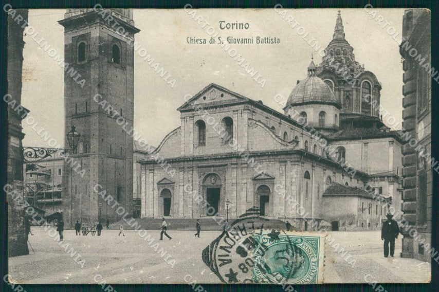 Torino Città Chiesa San Giovanni Battista Modiano 10092 ABRASA cartolina MZ8068 – fronte