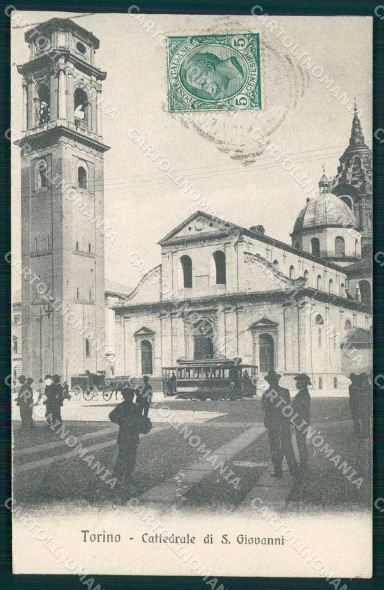 Torino Città Cattedrale San Giovanni Tram cartolina MZ8071 – fronte