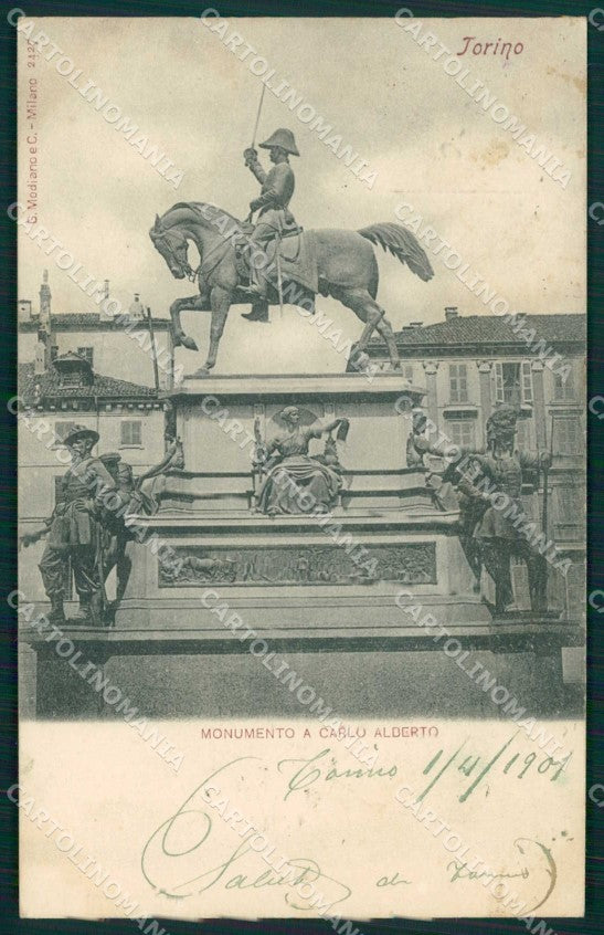 Torino Città Monumento Re Carlo Alberto Modiano 2427 cartolina MZ8088 – fronte