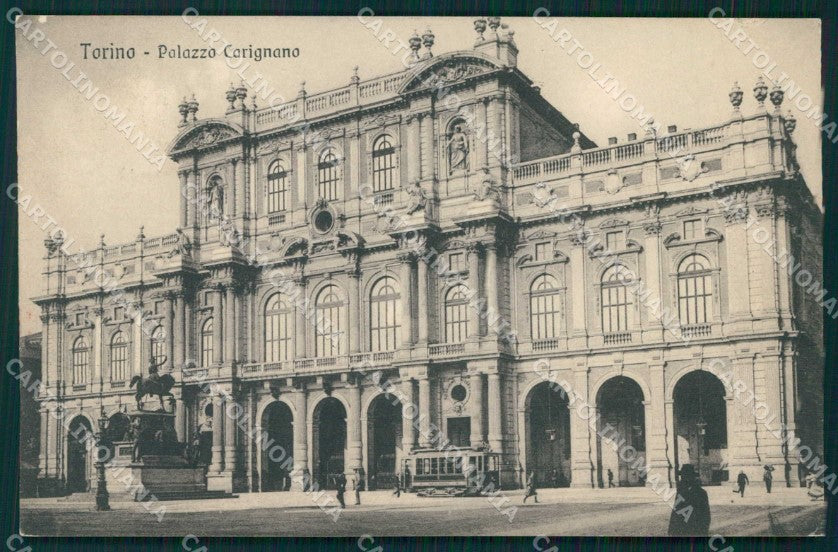 Torino Città Palazzo Carignano Tramway cartolina MZ8096 – fronte
